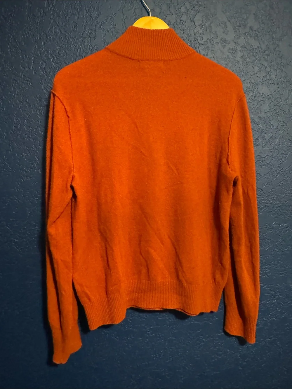 Banana Republic Men’s Burnt Orange Quarter-Button Italian Yarn Sweater
